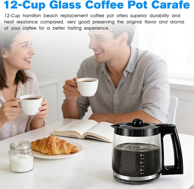 12-Cup Glass Carafe Pot Replacement Hamilton-Beach Coffee Carafe Pot 46310 - Image 7