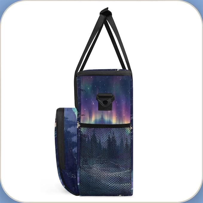 Northern Lights Coffee Maker Carring Bag, Large Insulated Storage Organizer - Image 4