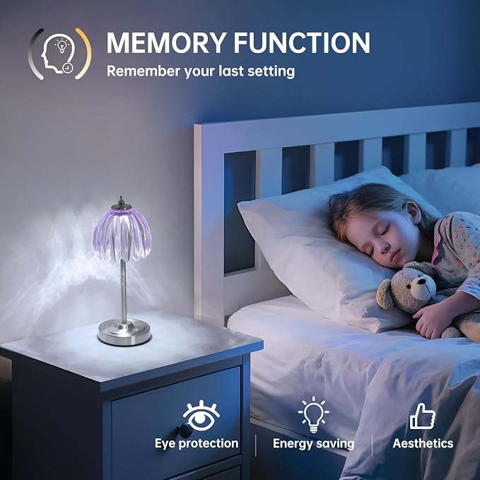 Shenmoyl Tulip Table Lamp with 5200mAh Battery & Touch Control, Cordless Small - Image 7