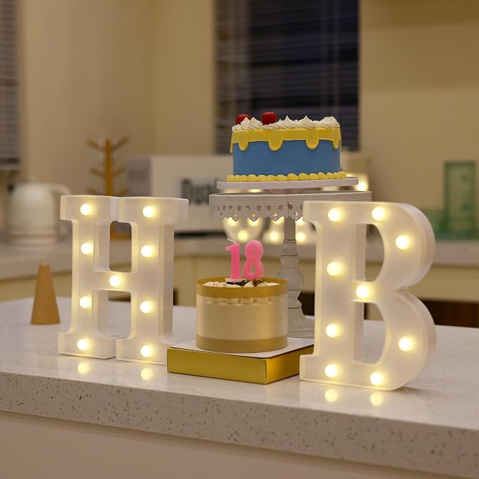 Happy Birthday Decoration Light Up Letters, Battery Powered LED Numbers Marquee - Image 5