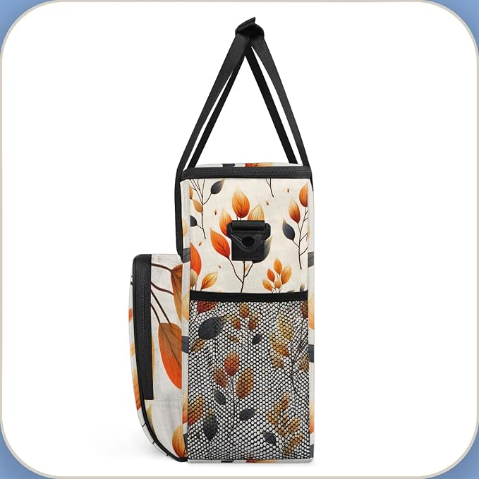 Fall Leaves Coffee Maker Carring Bag, Large Insulated Storage Organizer Case - Image 4