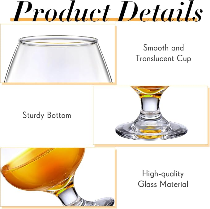 Qunclay 24 Pcs Shot Glasses Cute Cognac Snifter Small Brandy Snifter - Image 3