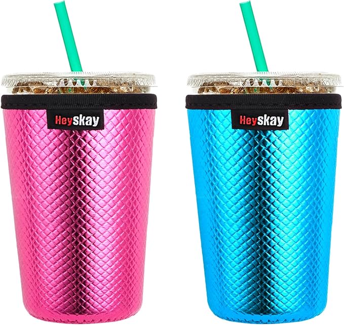HEYSKAY Insulated Coffee Cup Sleeves Reusable Neoprene Iced Coffee Sleeve Hot by HEYSKAY