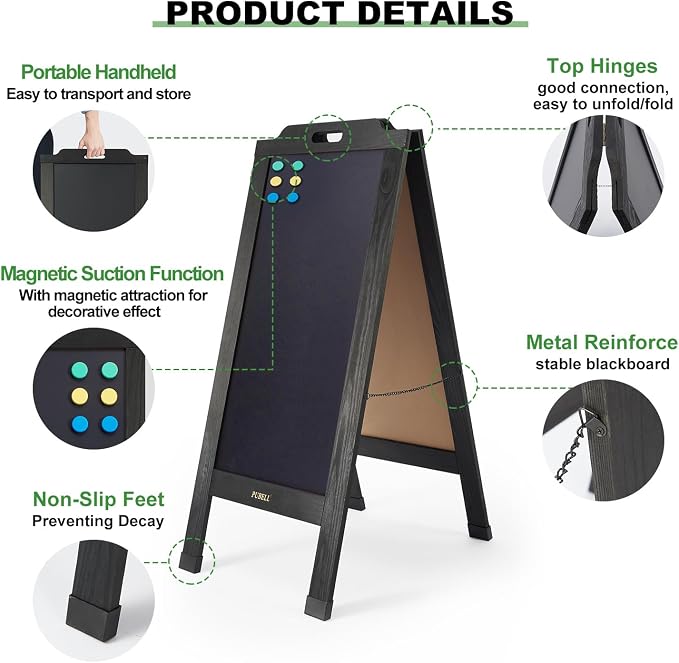 Magnetic Sandwich A-Frame Chalkboard Sign - Image 3