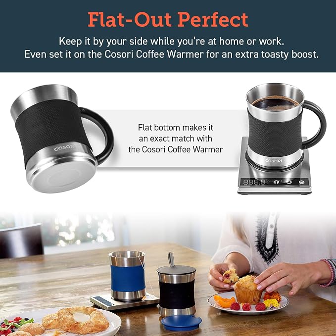 Cosori Coffee Mug with Lids Set of 2, Stainless Steel Cups with Heat-resistant - Image 3