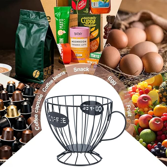 H&W 2PCS Coffee Pod Holder & Capsule Basket, Metal Coffee Bar Organizer - Image 4