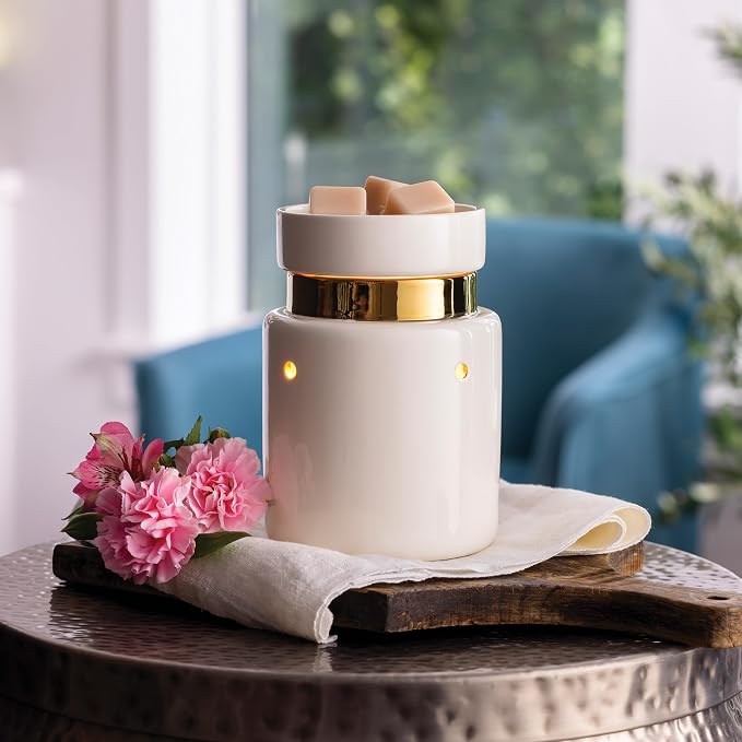 Candle Warmers ETC White & Gold Illumination Fragrance Warmer - Image 2