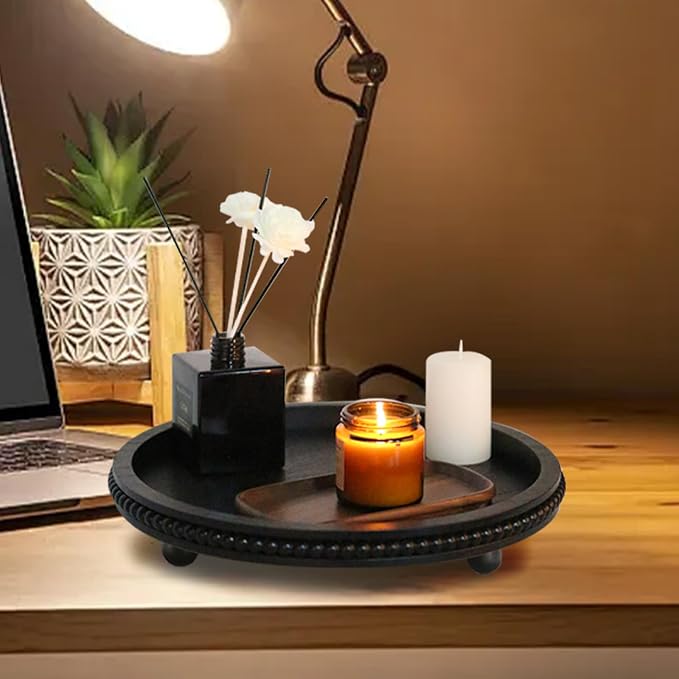 Wooden Beaded Decor Tray for Coffee Table, Rustic Wooden Trays Table - Image 7