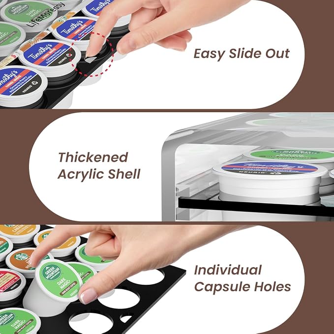 LifeMoreasy K Cup Holder, Coffee Pod Holder Drawer Capsule Display Storage - Image 4
