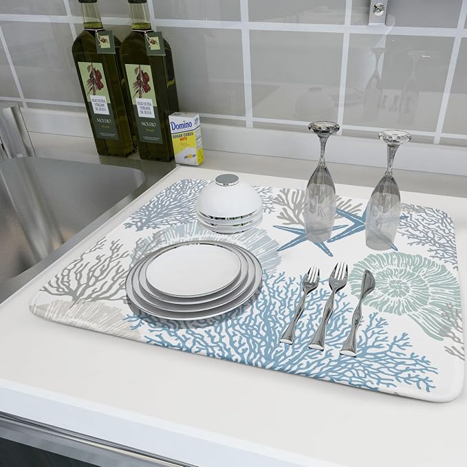 Nautical Coastal Dish Drying Mat - Image 6