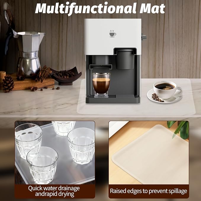 Clear Coffee Mat, 19.7"x15" Coffee Mat, Espresso Maker and Kitchen Counter - Image 5