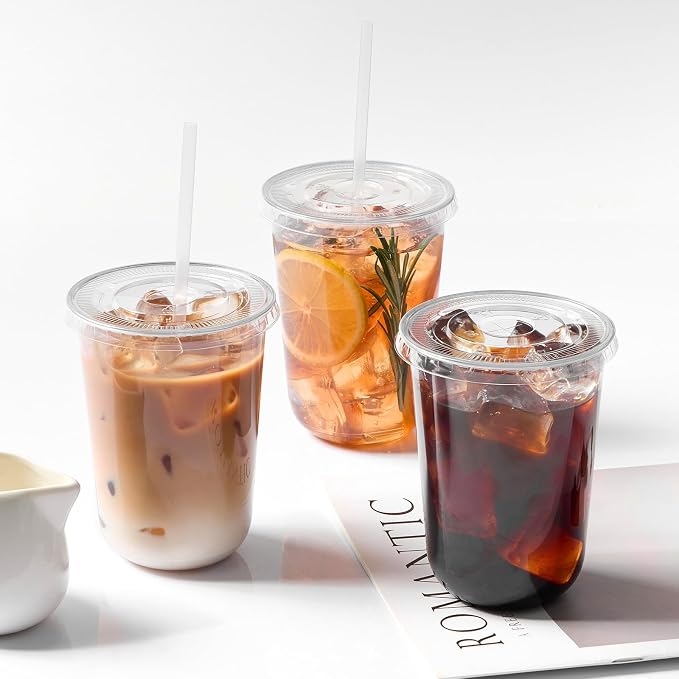 [100 Sets - 16oz Round Bottom Clear Plastic Cups - Image 5