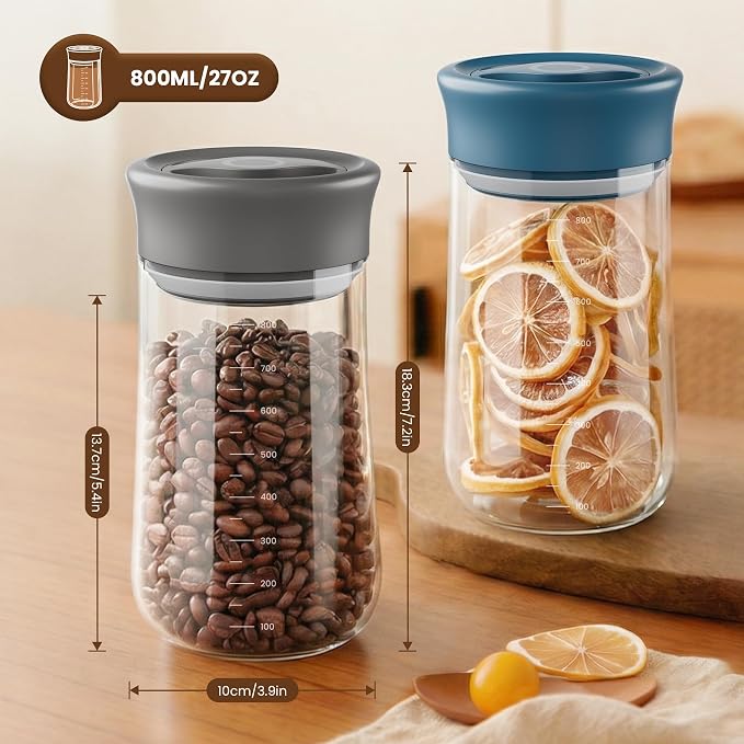 OURCABECUE 2026 Upgrade Wide Mouth Glass Storage Jars 27 oz, 90° Rotating - Image 7
