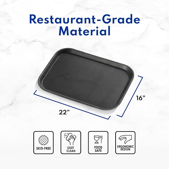 New Star Foodservice Restaurant Grade Non-Slip Tray, Rubber Lined, Rectangular - Image 8