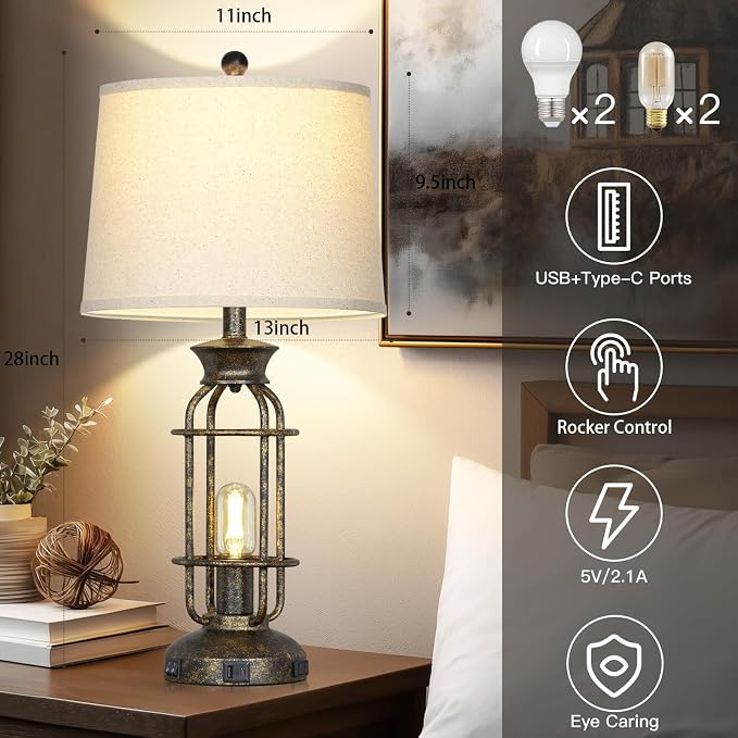 28" Tall Farmhouse Table Lamp - Image 2