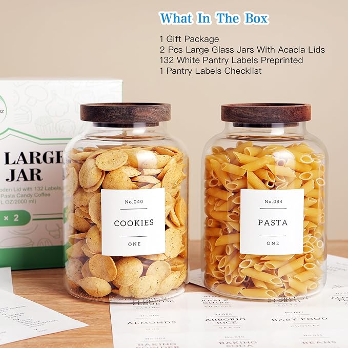 CZHQSMZ Set Of 2 Large Glass Jar - Image 5