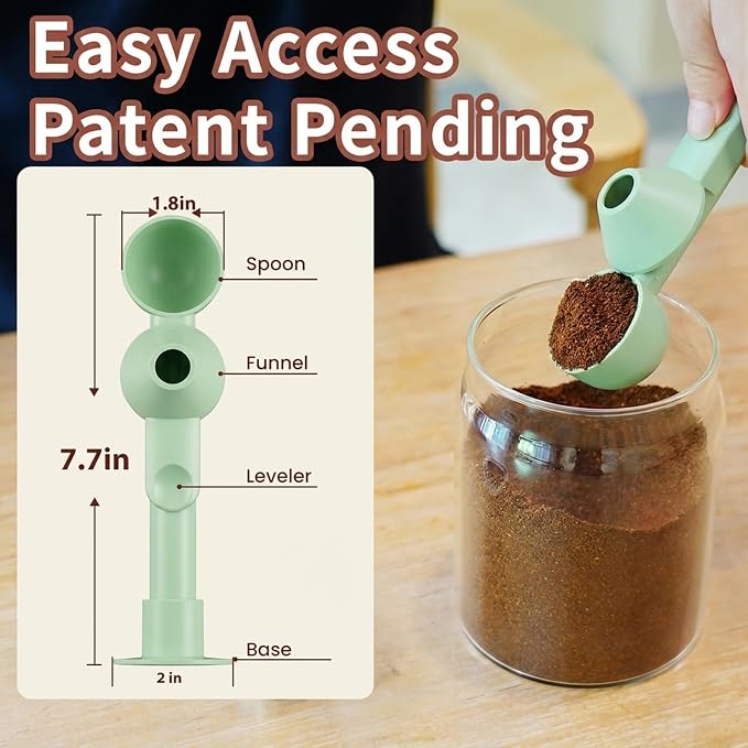 Coffee Scoop with Funnel for Ground Coffee, Protein Powder & Tea, for Reusable - Image 4