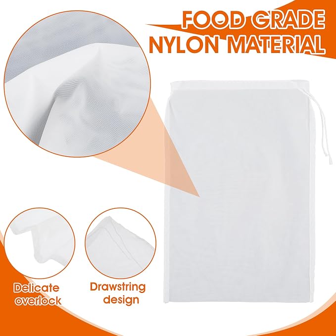 WLLHYF 4 Pack Nylon Nut Milk Bag 8 × 6 Inches Fine Mesh Cheese Cloth Multiple - Image 2