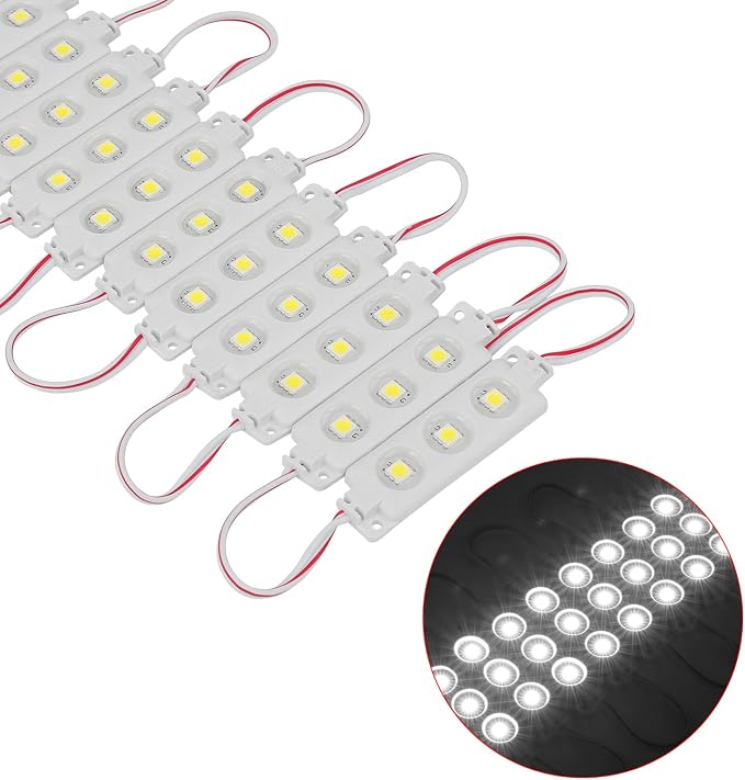 Q QINGCHEN 200 PCS 5050 SMD DC12V Injection 3 LED Module White 0.72W Waterproof - Image 2