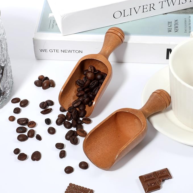 Acacia Mini Wooden Spoons 2Pcs Wooden Coffee Scoops Multipurpose Measuring - Image 6
