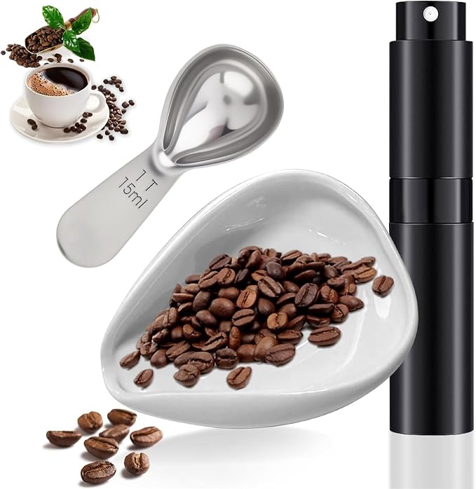 Coffee Bean Dosing Cup and Spray Bottle Set, Coffee Bar Espresso Accessories by TQEONKL