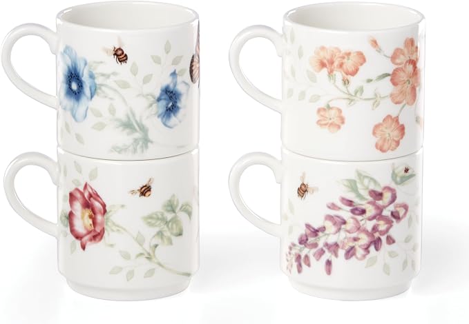 Lenox 890451 Butterfly Meadow 4-Piece Stacking Mug Set - Image 4