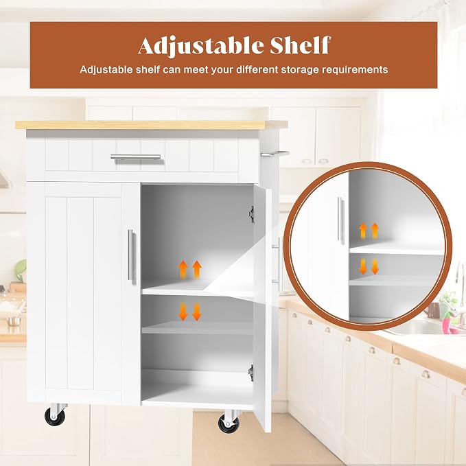 JY QAQA 26" Kitchen Island on Wheels - Image 3