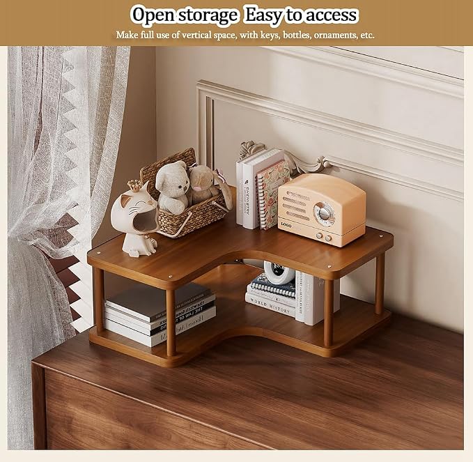 2-tier Kitchen countertop corner spice rack, household Cupboard Cabinet coffee - Image 3