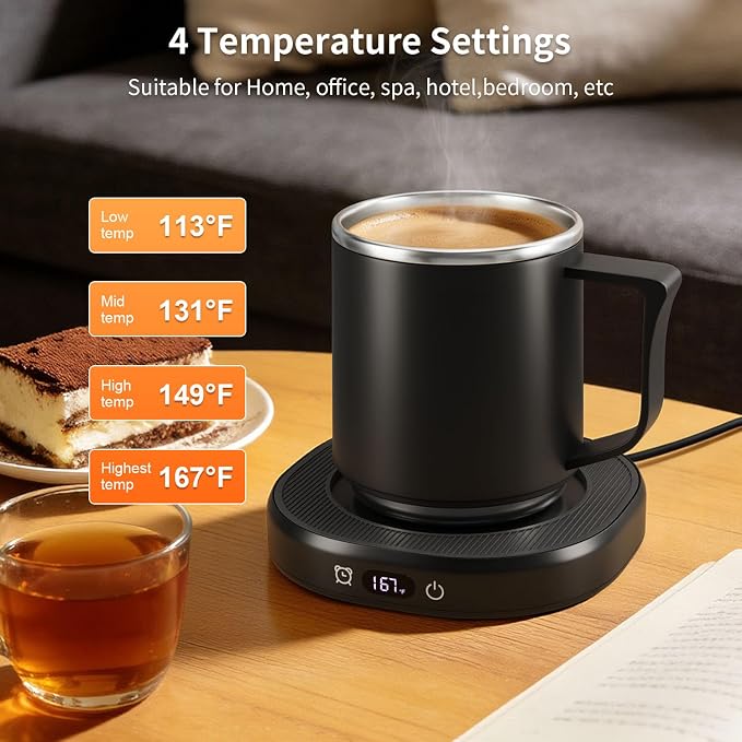 Coffee Mug Warmer & Mug Set, Electric Beverage Milk Tea Water Cup Warmer - Image 2