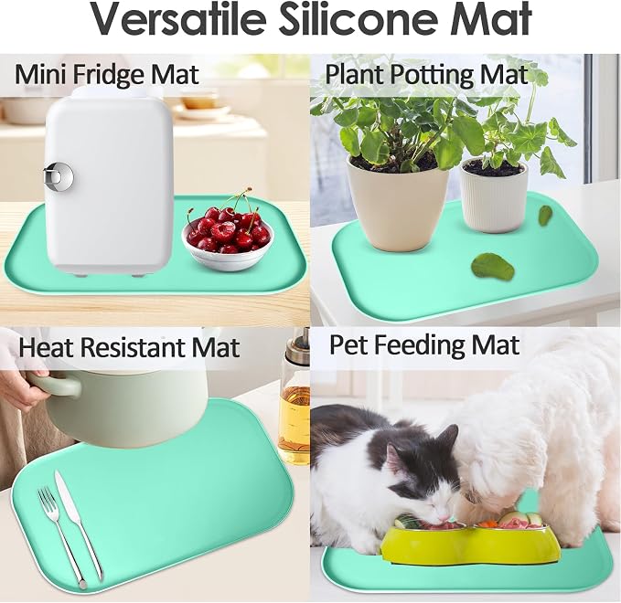 Silicone Coffee Maker Mat with Lip, 17.4'' x 10.6'' Heavy Duty Coffee Maker Mat - Image 7