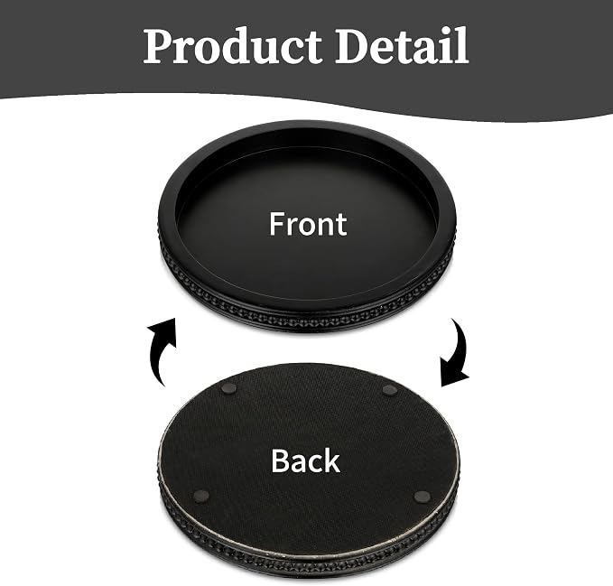 Hanobe Decorative Serving Tray Wood: Black Bead Round Tray - Image 6