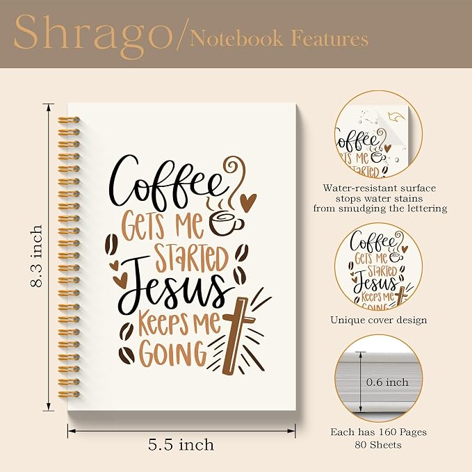 Coffee and Jesus Christian Spiral Notebook, Jesus Christian Journal - Image 2