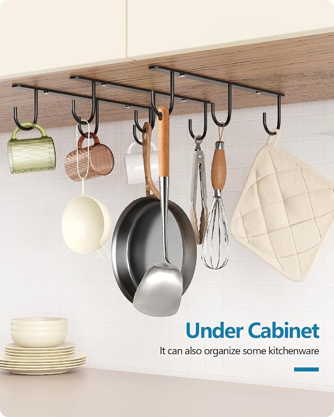 Luckinow 3 Pack Mug Hooks Under Cabinet, Coffee Mug Holder - Image 7