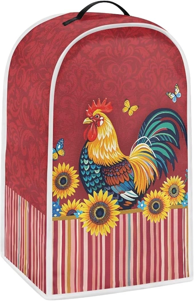 Rooster Butterfly Sunflower Blender Dust Cover, Anti Fingerprint Polyester by YUVAMAGIMO