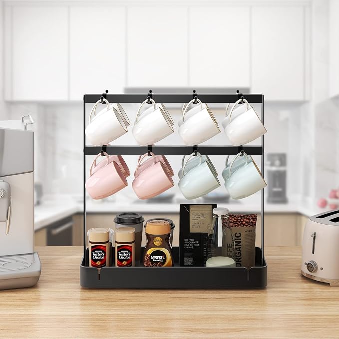 RCHYFEED Countertop Coffee Cup Holder, Aluminum Alloy Mug Holder Organizer - Image 5