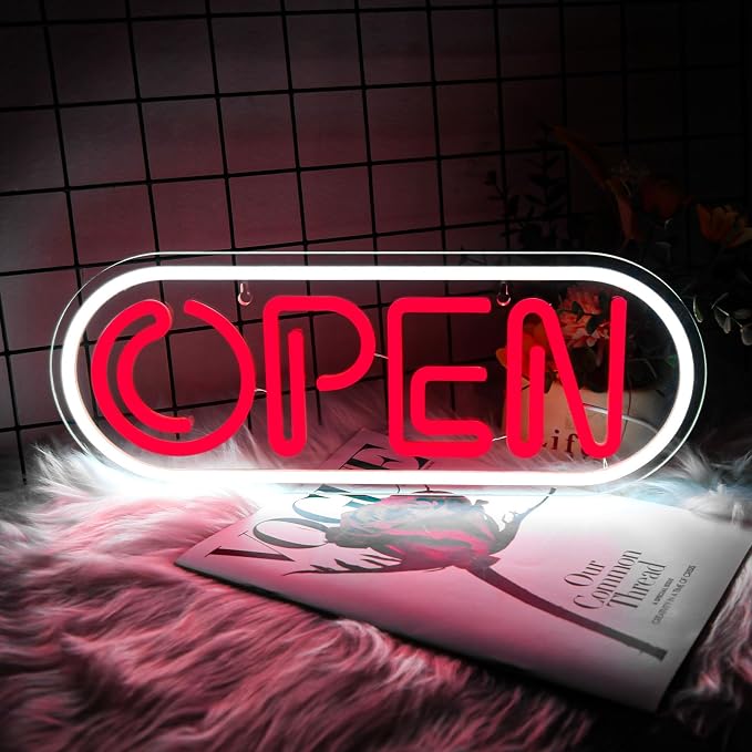 Neon Open Signs for Business, 16.34"X 6.22" Led Open Signs Adjustable by Lurevia