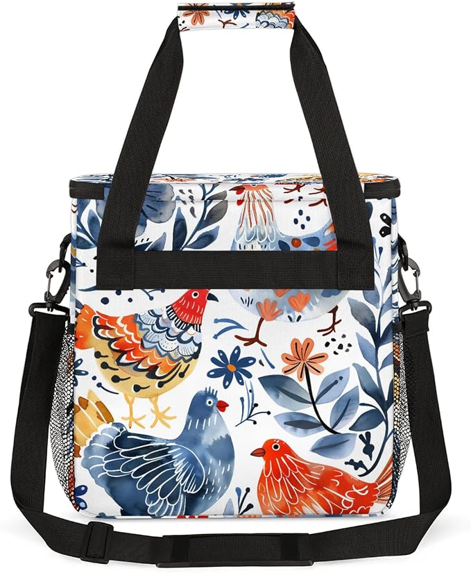 Cute Chicken Coffee Maker Carring Bag, Large Insulated Storage Organizer Case - Image 5