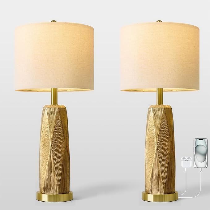 BOBOMOMO 27.5" Gold Table Lamps Set of 2 - Image 8