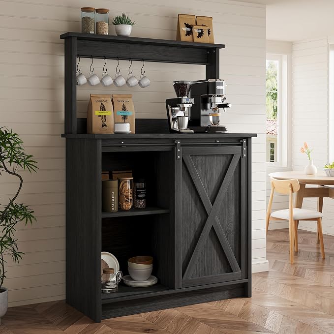 4ever2buy Farmhouse Coffee Bar Cabinet by 4ever2buy
