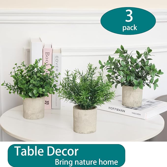 3 Pack Small Potted Fake Plants - Image 5