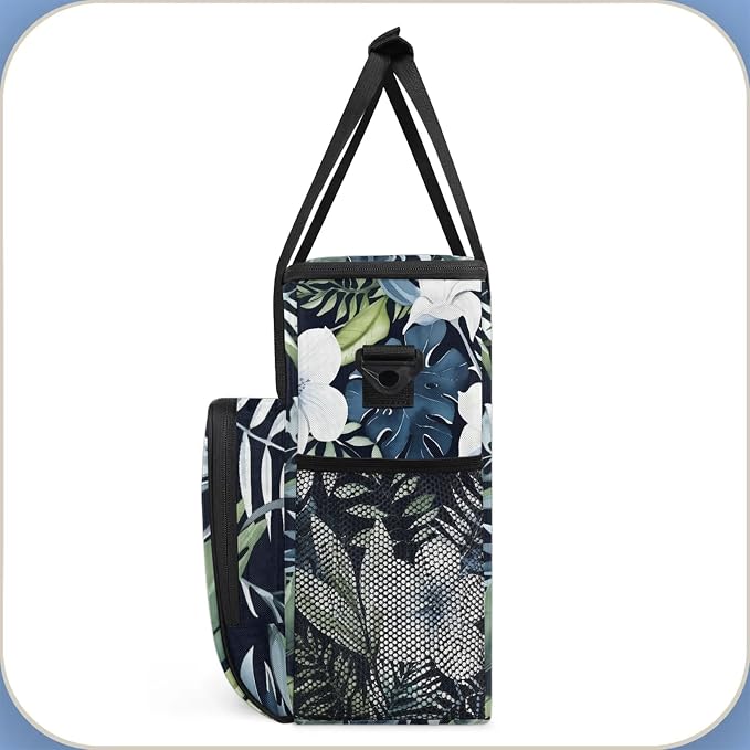 Tropical Palm Leaves Floral Coffee Maker Carring Bag, Large Insulated Storage - Image 4