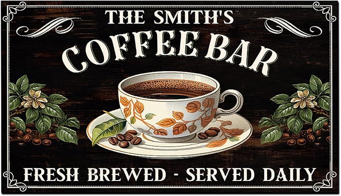 THUYPT Personalized Coffee Mat, Coffee Station Mat Quick Dry, Coffee Spill Mat by Handmade