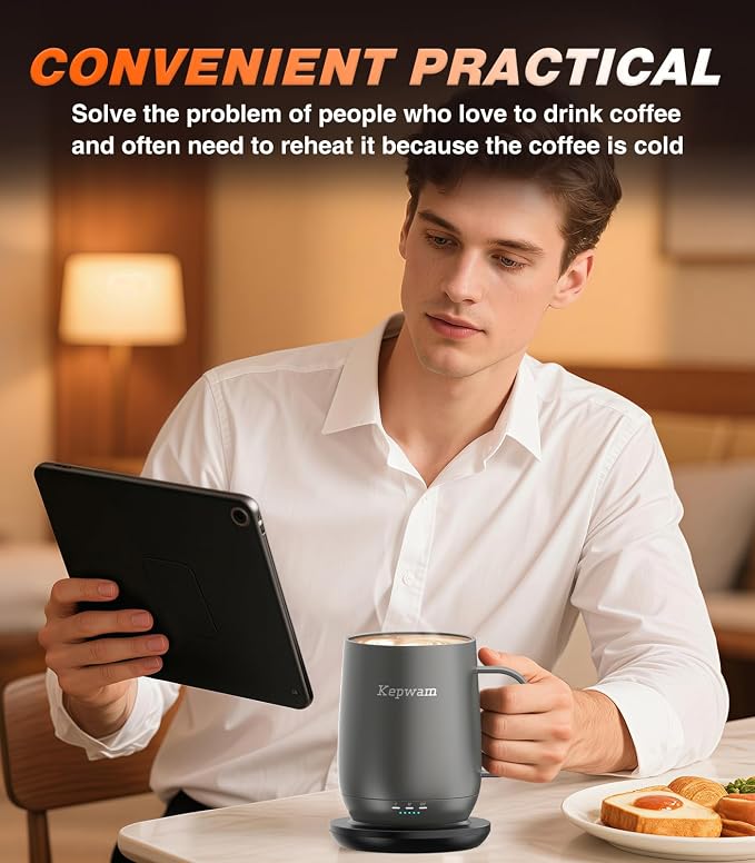 Kepwam Heated Coffee Mug Rechargeable T2, 16oz Smart Temperature Control - Image 6