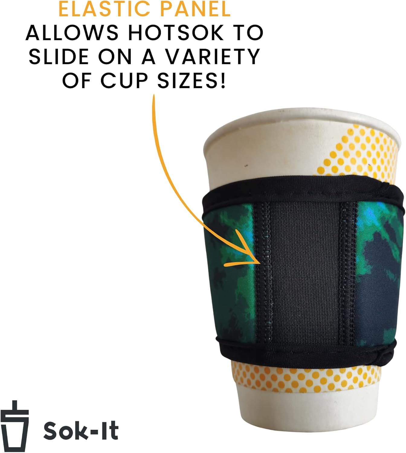 Sok It HotSok Coffee & Tea Reusable Insulated Neoprene Cup Sleeve (Donut Delight)