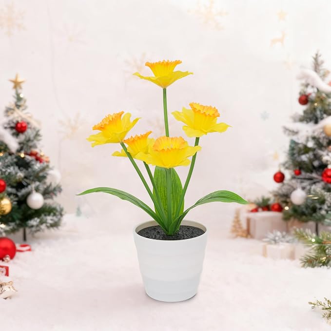 Artificial Yellow Daffodil Flower Lamp Night Light - Image 8