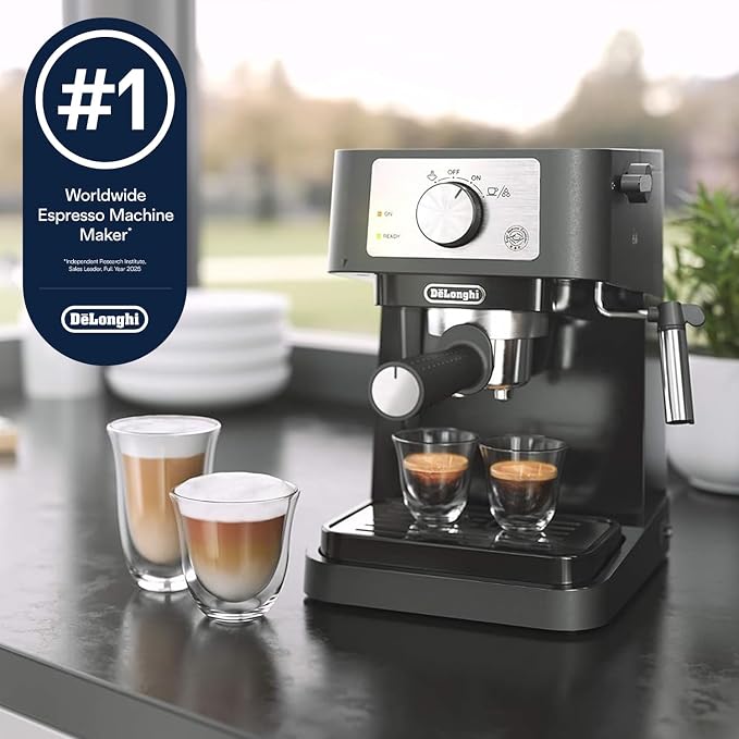 De'Longhi Stilosa Manual Espresso Machine, Compact Coffee Maker, 15 Bar Pump - Image 6