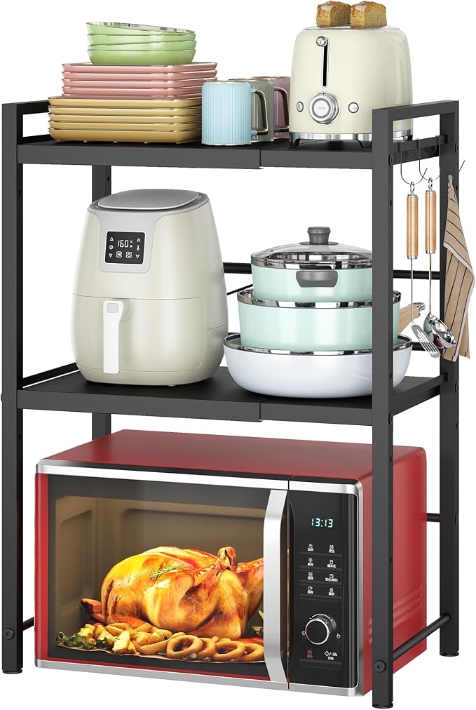 DOLALIKE Microwave Oven Rack, Expandable Microwave Stand Countertop Kitchen by DOLALIKE