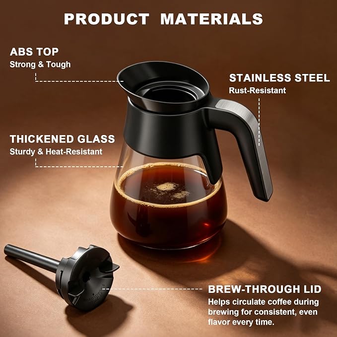 10 Cup Replacement Coffee Pot, Premium Glass Carafe - Image 5