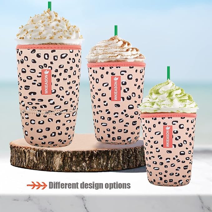 Wk ieason Iced Coffee Cup Sleeves Reusable Neoprene Iced Coffee Sleeve - Image 7