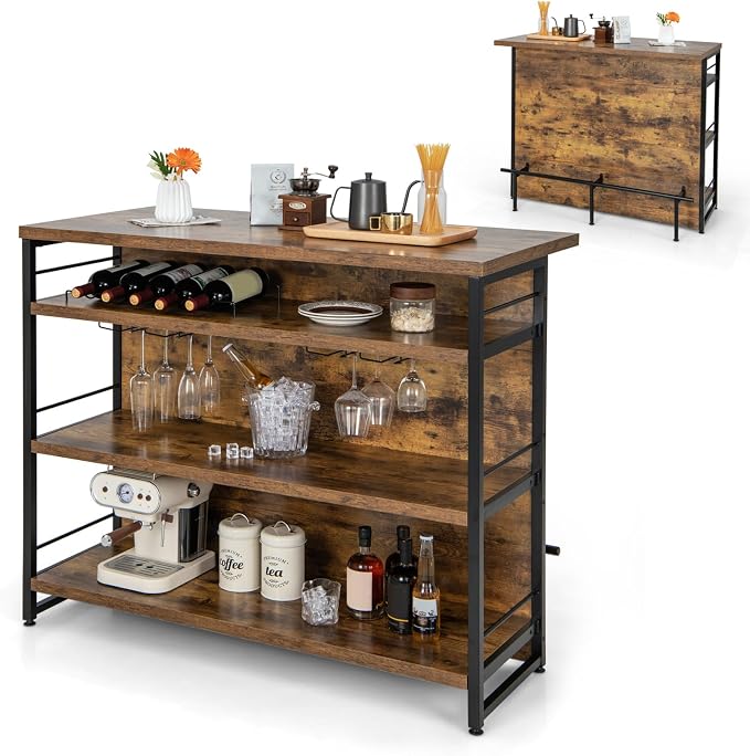 Giantex Home Bar Unit, 4 Tier Liquor Bar Table by Giantex